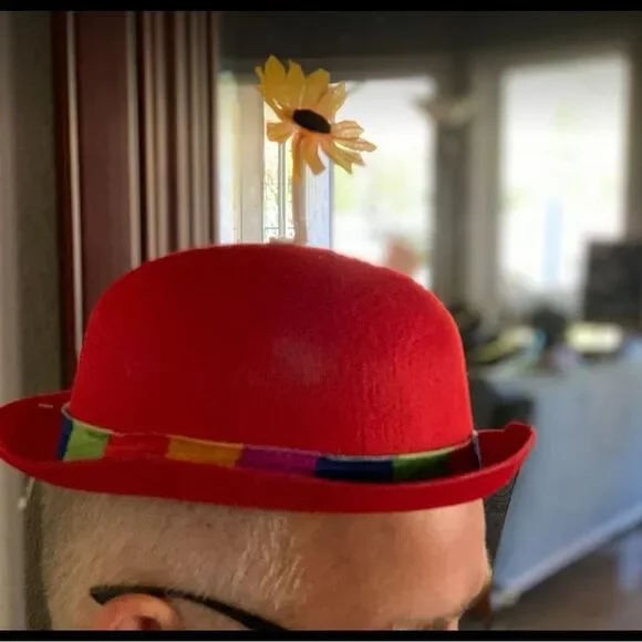 Halloween Bundle‎ Clown Circus T-shirt's, Pom Pom headband and Derby Hat - Picture 8 of 9